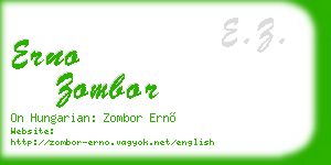 erno zombor business card