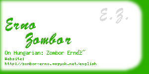 erno zombor business card